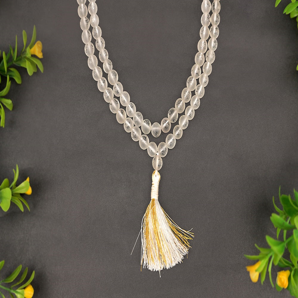 Consecrated Spatika Mala With Lab Tested Certificate