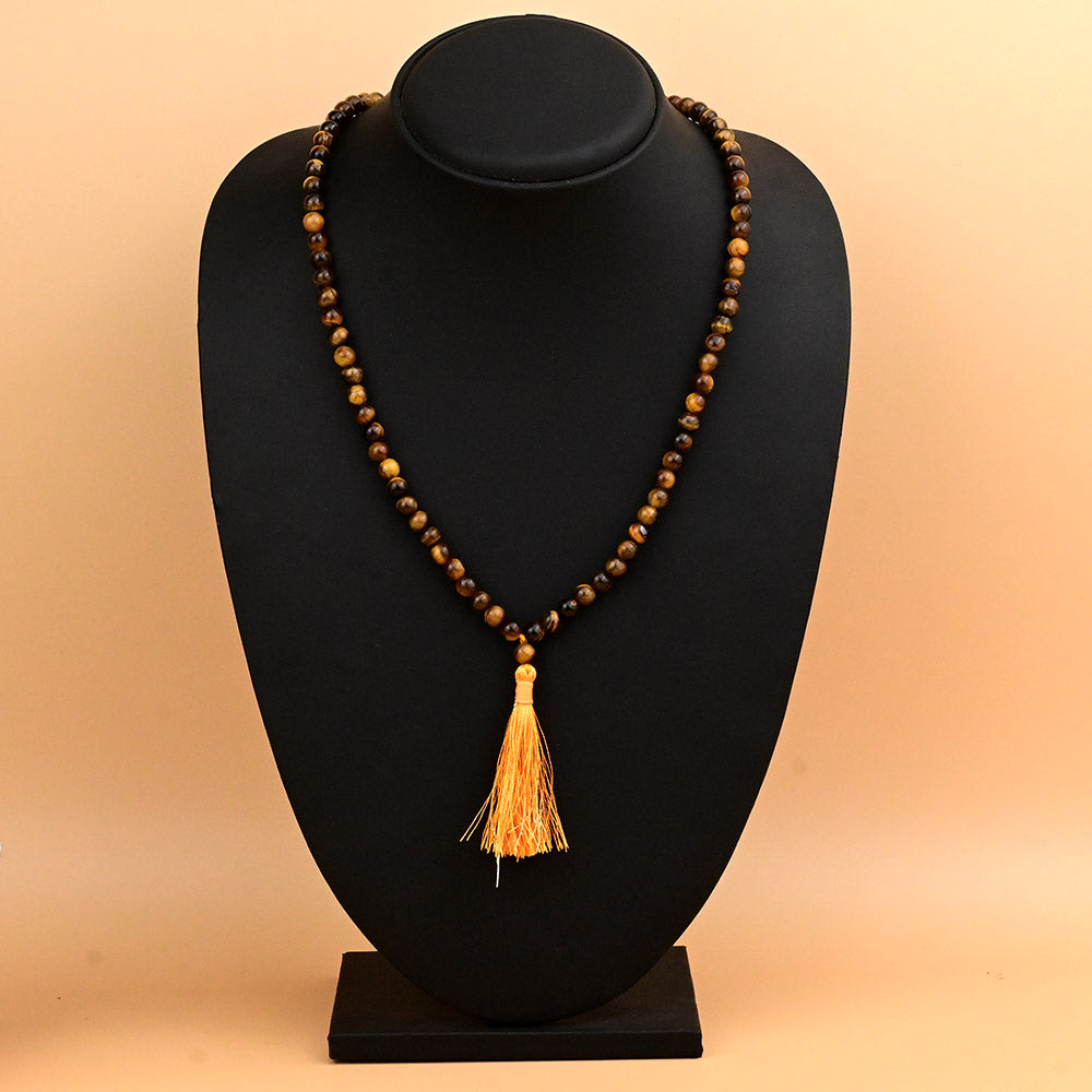 8 mm Tiger Eye Mala 54 Beads With Lab Certificate