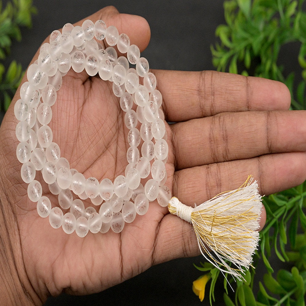 Consecrated Spatika Mala With Lab Tested Certificate