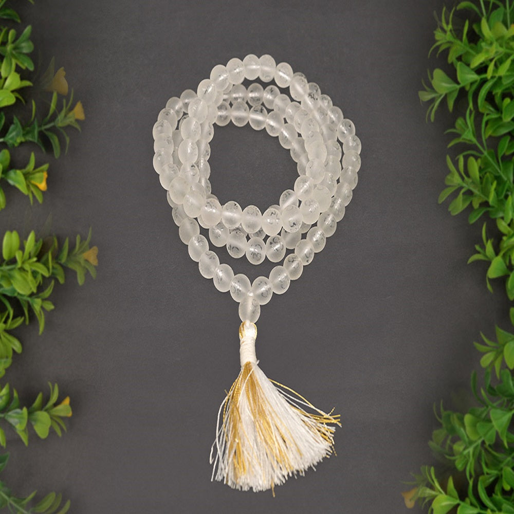 Consecrated Spatika Mala With Lab Tested Certificate