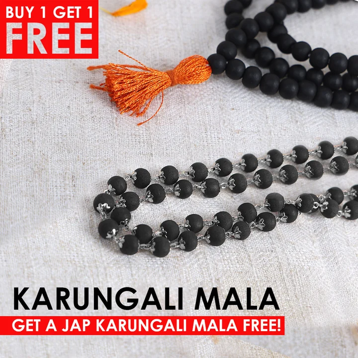 Buy one Get one Free 8mm karungali mala with Certificate