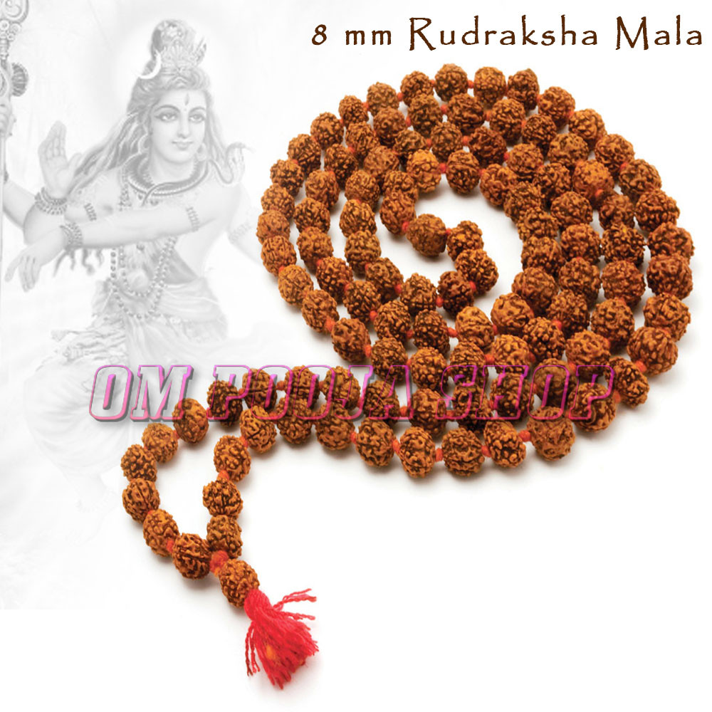 8mm Rudraksha mala with Certificate